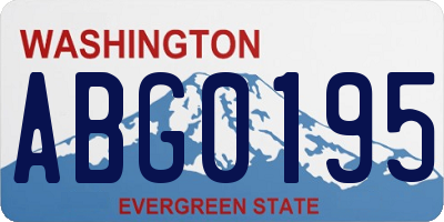WA license plate ABG0195