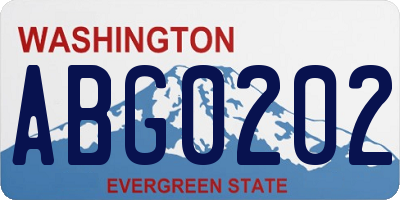 WA license plate ABG0202