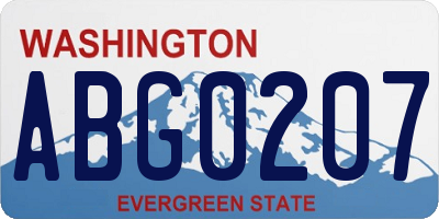 WA license plate ABG0207