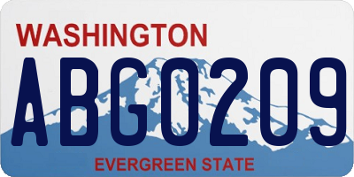 WA license plate ABG0209