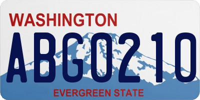 WA license plate ABG0210