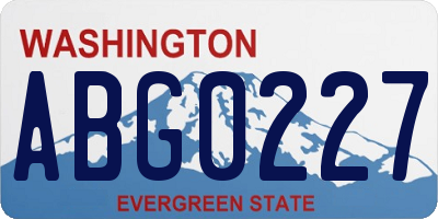 WA license plate ABG0227