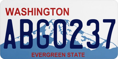 WA license plate ABG0237