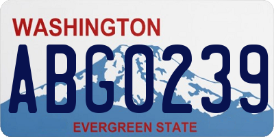 WA license plate ABG0239