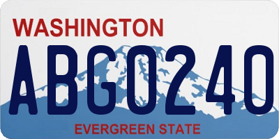 WA license plate ABG0240