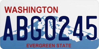 WA license plate ABG0245