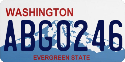 WA license plate ABG0246