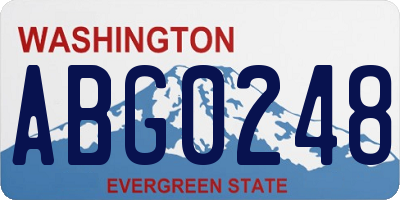 WA license plate ABG0248