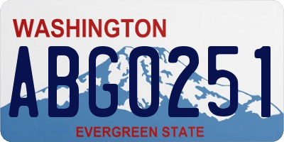 WA license plate ABG0251