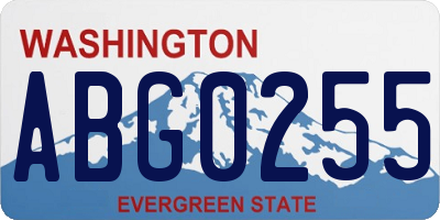 WA license plate ABG0255