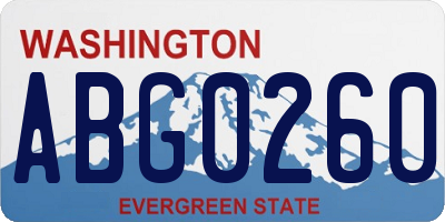 WA license plate ABG0260