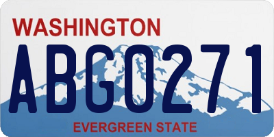 WA license plate ABG0271