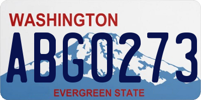 WA license plate ABG0273
