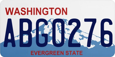WA license plate ABG0276