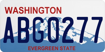 WA license plate ABG0277