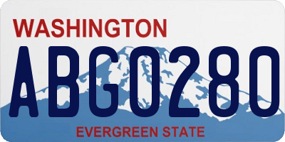 WA license plate ABG0280
