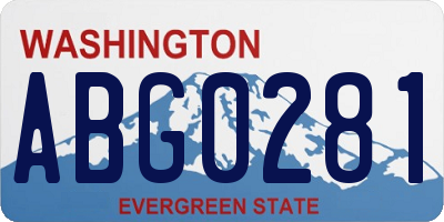 WA license plate ABG0281