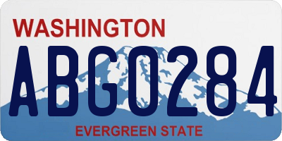 WA license plate ABG0284