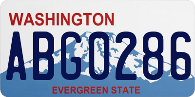 WA license plate ABG0286