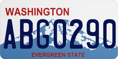 WA license plate ABG0290