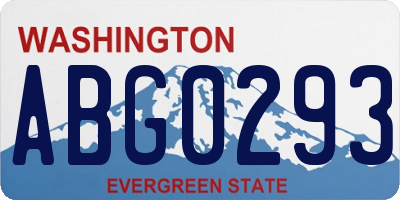 WA license plate ABG0293