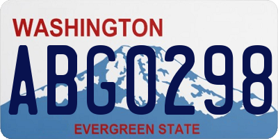 WA license plate ABG0298