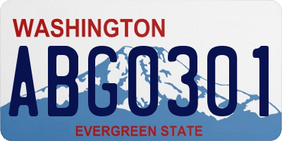 WA license plate ABG0301