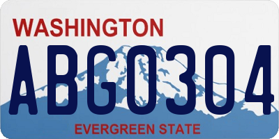 WA license plate ABG0304