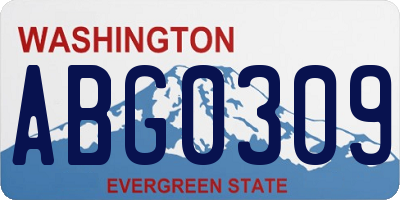 WA license plate ABG0309