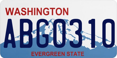 WA license plate ABG0310