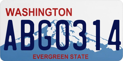WA license plate ABG0314