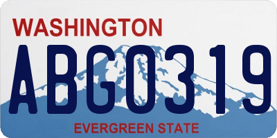 WA license plate ABG0319