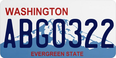 WA license plate ABG0322