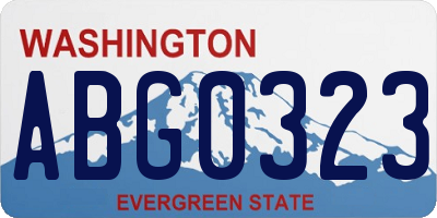 WA license plate ABG0323