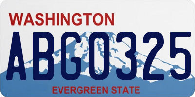 WA license plate ABG0325