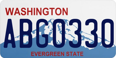 WA license plate ABG0330