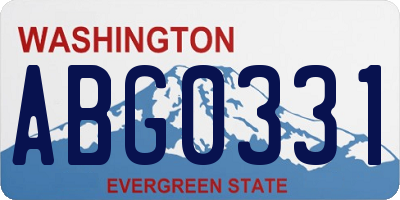 WA license plate ABG0331