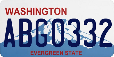 WA license plate ABG0332