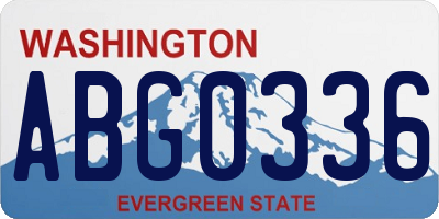 WA license plate ABG0336