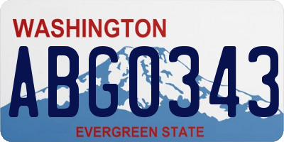 WA license plate ABG0343