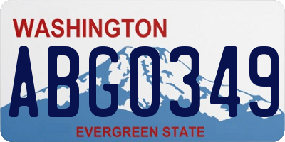 WA license plate ABG0349