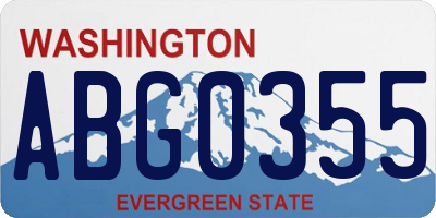 WA license plate ABG0355