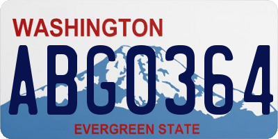 WA license plate ABG0364