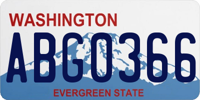 WA license plate ABG0366