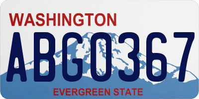 WA license plate ABG0367