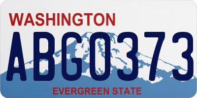 WA license plate ABG0373