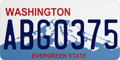 WA license plate ABG0375