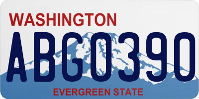 WA license plate ABG0390