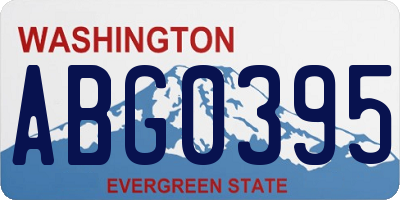 WA license plate ABG0395