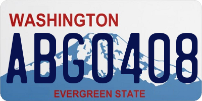 WA license plate ABG0408